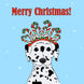 Merry Christmas Dalmatian Wearing Candy Headband Card