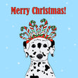 Merry Christmas Dalmatian Wearing Candy Headband Card Season_Christmas Seo_Dalmatian