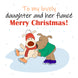 Merry Christmas My Lovely Daughter And Her Fiance Cute Dogs Ice Skating Card