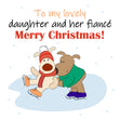 Merry Christmas My Lovely Daughter And Her Fiance Cute Dogs Ice Skating Card Season_Christmas Recipient_For Daughter Seo_For Fiance