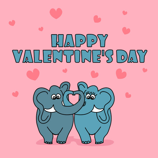 Cute Elephant Couple Valentine's Day Card