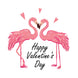 Cute Flamingo Couple Happy Valentine's Day Card