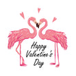 Cute Flamingo Couple Happy Valentine's Day Card Season_Valentine’s Day, Seo_Flamingo