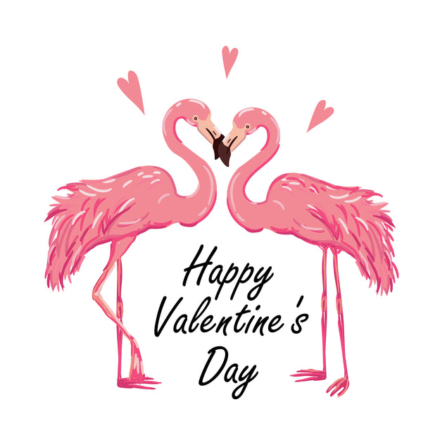 Cute Flamingo Couple Happy Valentine's Day Card Season_Valentine’s Day, Seo_Flamingo