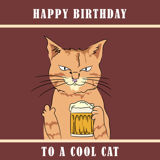 Happy Birthday To A Cool Cat Card