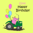 Funny Pig Happy Birthday Card Style_Funny Seo_For Farmer