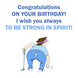 Be Strong In Spirit Golfer Happy Birthday Card