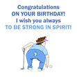 Be Strong In Spirit Golfer Happy Birthday Card Seo_Golf Style_Funny