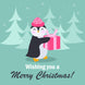 Merry Christmas Great Granddaughter Cute Penguin With A Gift Card