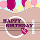 Guitar And Balloons Happy Birthday Card