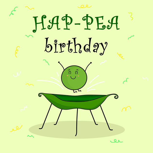 Hap-pea Birthday Cute Green Pea Seo_Peas 