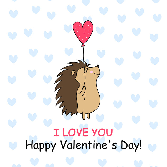 Hedgehog With Balloon Valentine's Card Season_Valentine’s Day, Seo_Hedgehog