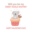 Sweet Koala Muffin Valentine's Card Season_Valentine’s Day, Theme_Koala