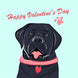 Black Labrador Happy Valentine's Day Card