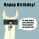 Cool Llama Happy Birthday Card