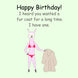 Bikini Llama Happy Birthday Card