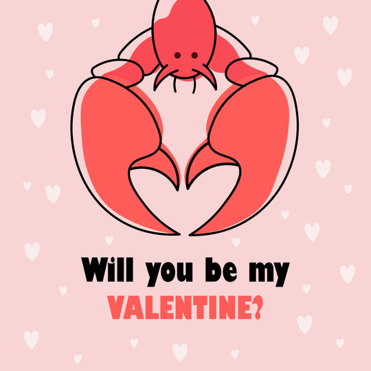 Lobster Will You Be My Valentine Card
