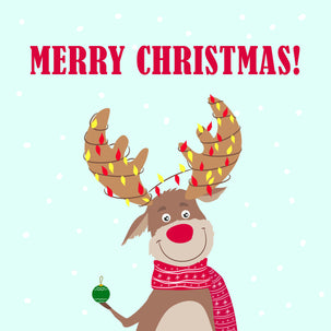 Merry Christmas Happy Moose Ice Skating Card Season_Christmas Seo_Moose