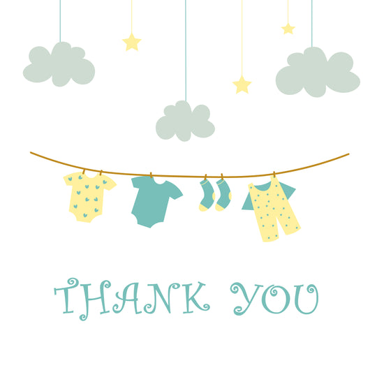 Cute Baby Clothes Thank You Card