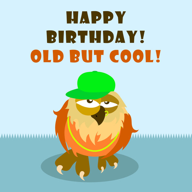 Happy Birthday Old But Cool Theme_Owl