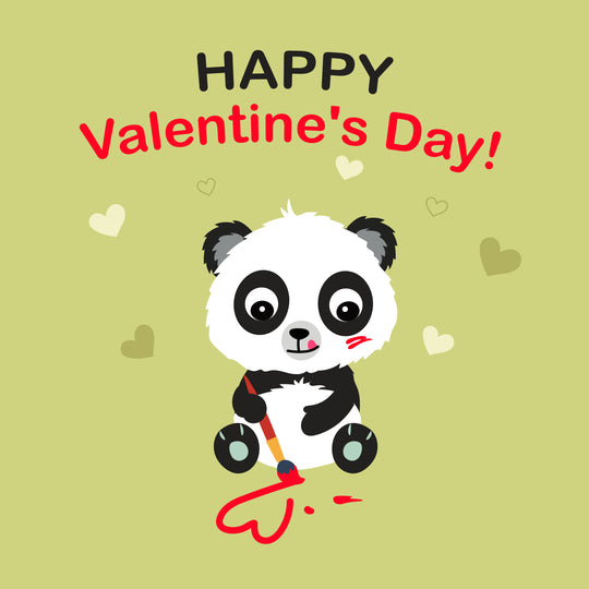 Cute Baby Panda Valentine's Card