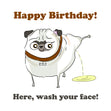 Cheeky Pug Happy Birthday Card Seo_Pug