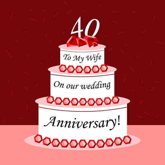 Ruby Cake Wedding Anniversary Card