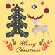 Merry Christmas Scandinavian Deer And Christmas Tree Card