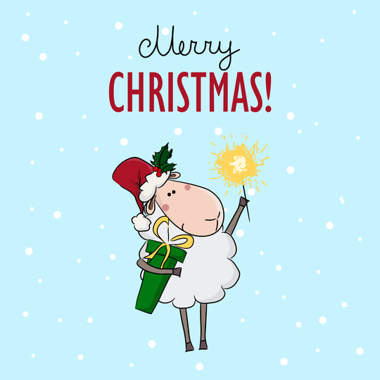 Festive Sheep Merry Christmas Card