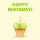 Tennis Ball Cupcake Happy Birthday Card
