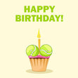 Tennis Ball Cupcake Happy Birthday Card Theme_Tennis