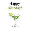 Tennis Ball Cocktail Happy Birthday Card Theme_Tennis