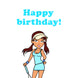 Tennis Player Happy Birthday Card