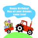 Tractor With Gifts Happy Birthday Card