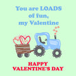 Blue Tractor Happy Valentine's Day Card Season_Valentine’s Day, Seo_Tractor