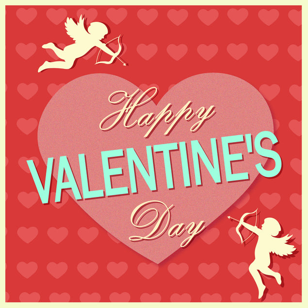 Happy Valentine's Day Adorable Cupids' Silhouettes Card