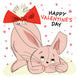 Happy Valentine's Day Adorable Bunny Card