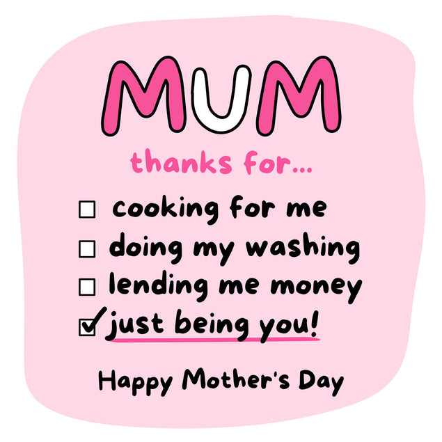 Mum Thanks For... Bomb 3D Cube Card