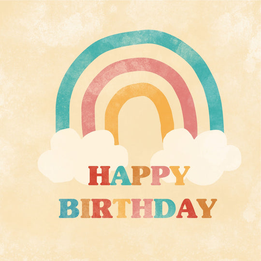 Rainbow And Clouds Birthday Card