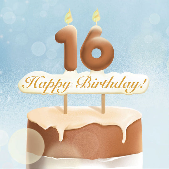 16th Happy Birthday Cake Card