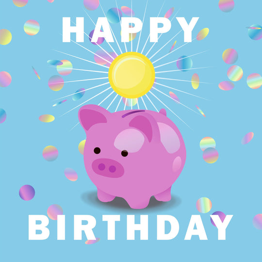 Happy Birthday Piggybank Card