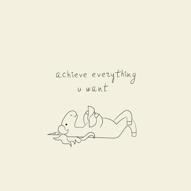 Achieve Everyting You Want Unicorn Lying On The Back