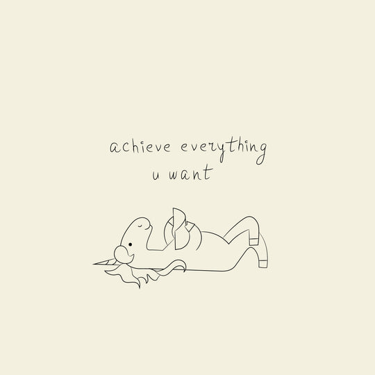 Achieve Everything You Want Unicorn Lying On The Back