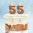 55th Happy Birthday Cake Card