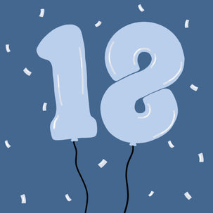 18 Balloons Blue Card