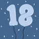 18 Balloons Blue Card