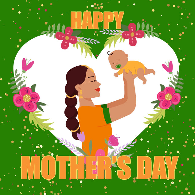 Happy First Mother's Day Mother & Child Green Card