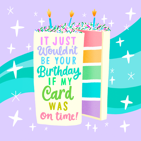 Belated Birthday Cake Card