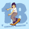 Happy 18th Birthday Congrats Grandson Skating Card Occasion_Birthday Recipient_For Grandson Milestone Age_18th Birthday