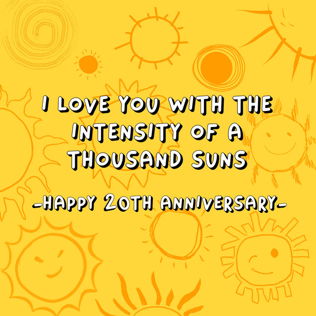 Thousands Suns Happy 20th Anniversary Card Recipient_For Husband Occasion_Wedding Anniversary Anniversary_20th Anniversary